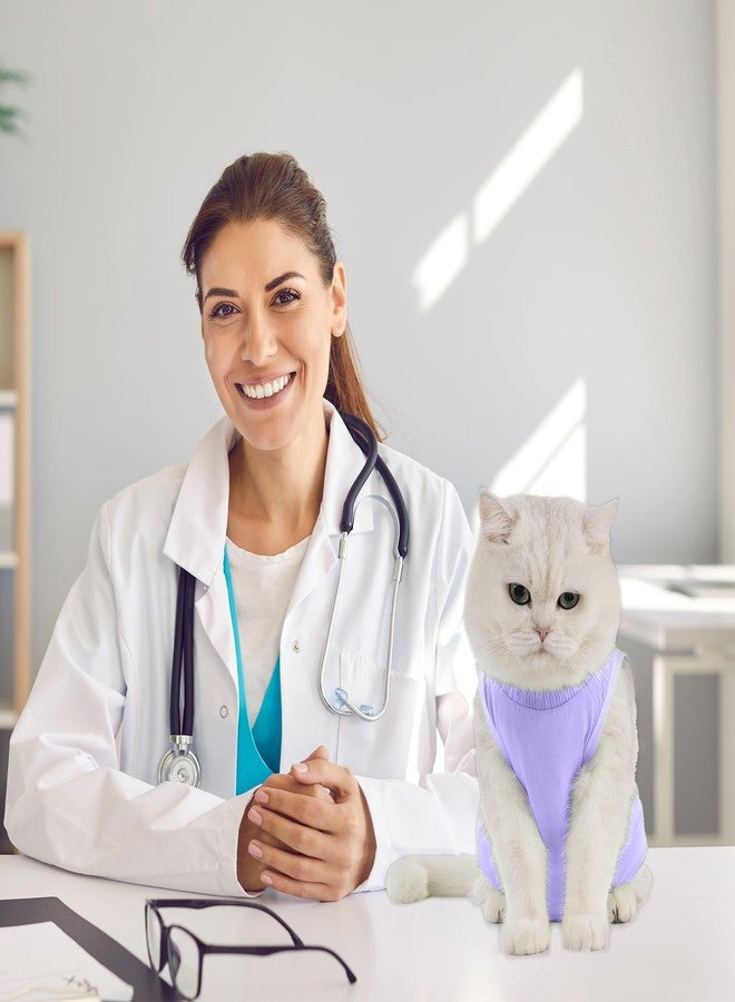 Avont Cat Recovery Suit - Kitten Onesie for Cats After Surgery, Cone of Shame Alternative Surgical Spay Suit for Female Cat, Post-Surgery or Skin Diseases Protection -Purple(M) - Image 2